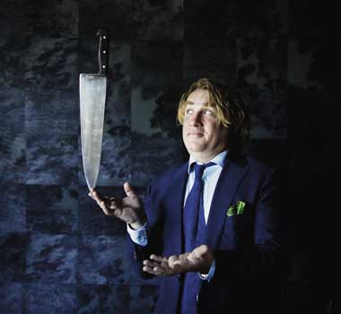 Adrian Richardson with his knives